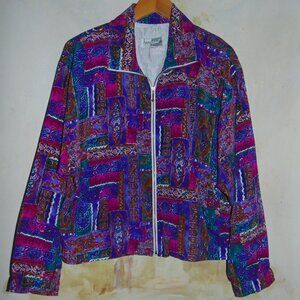 Hanasport Vintage Windbreaker Multi-color 1980’s Women’s Medium Full Zipper M